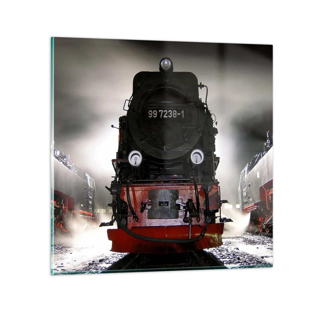 Cuadro sobre vidrio - Impresiones sobre Vidrio - De pie, jadeando y soplando - 70x70 cm