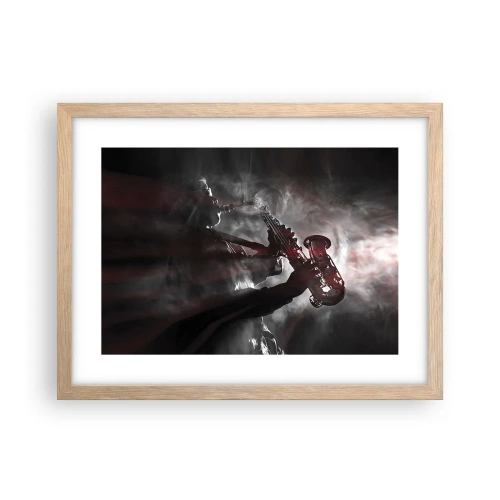 Póster en marco roble claro - En el vapor del jazz - 40x30 cm