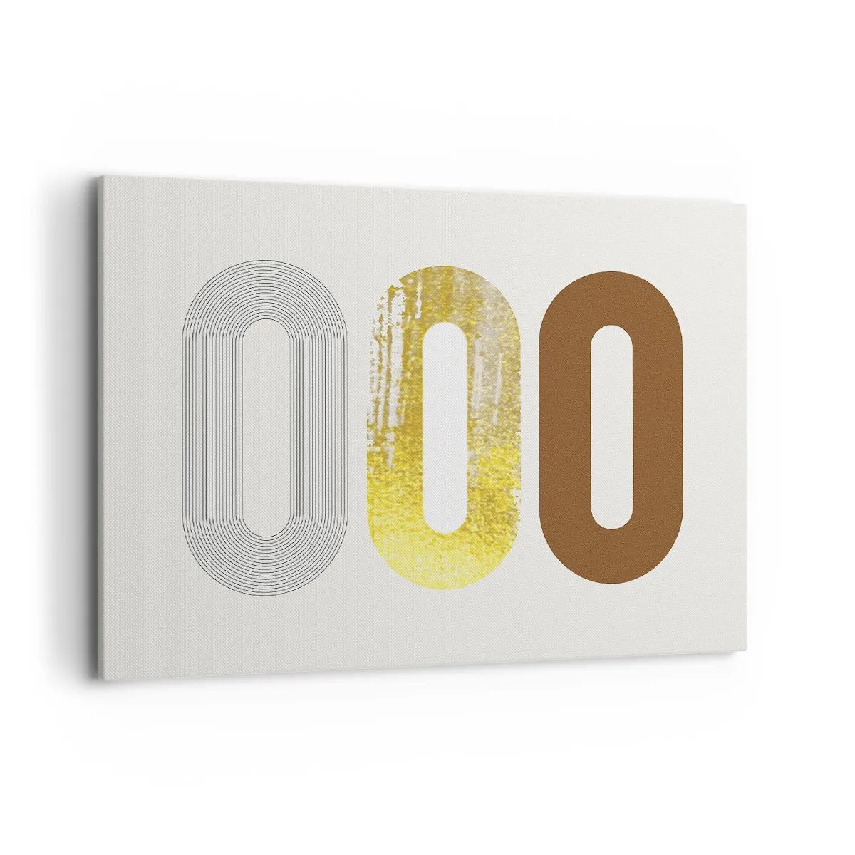 Cuadro sobre lienzo - Impresión de Imagen - Motivo abstracto de tres formas geométricas - 100x70cm - ¡Ooo! - Decoración de pared moderna para salón y dormitorio ARTTOR