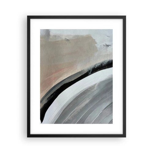 Póster en marco negro - Composición: un arco negro y gris - 40x50 cm