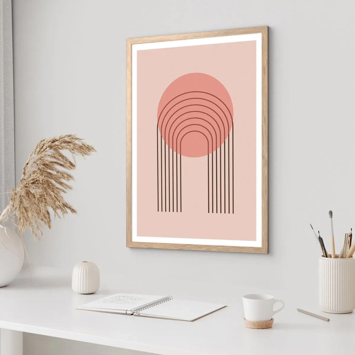 Póster en marco roble claro - Atracción irresistible - 70x100 cm