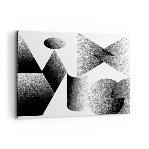 Cuadro sobre lienzo - Impresión de Imagen - Geometría compuesta por ángulos y formas ovaladas. - 100x70cm - Ángulos y óvalos - Decoración de pared moderna para salón y dormitorio ARTTOR