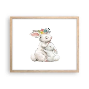 Póster en marco roble claro - En ningún lugar mejor que con mamá - 50x40 cm