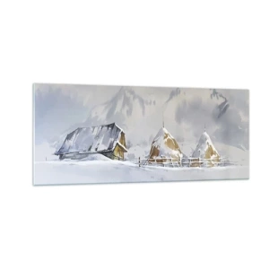 Cuadro sobre vidrio - Impresiones sobre Vidrio - En un valle nevado - 100x40 cm