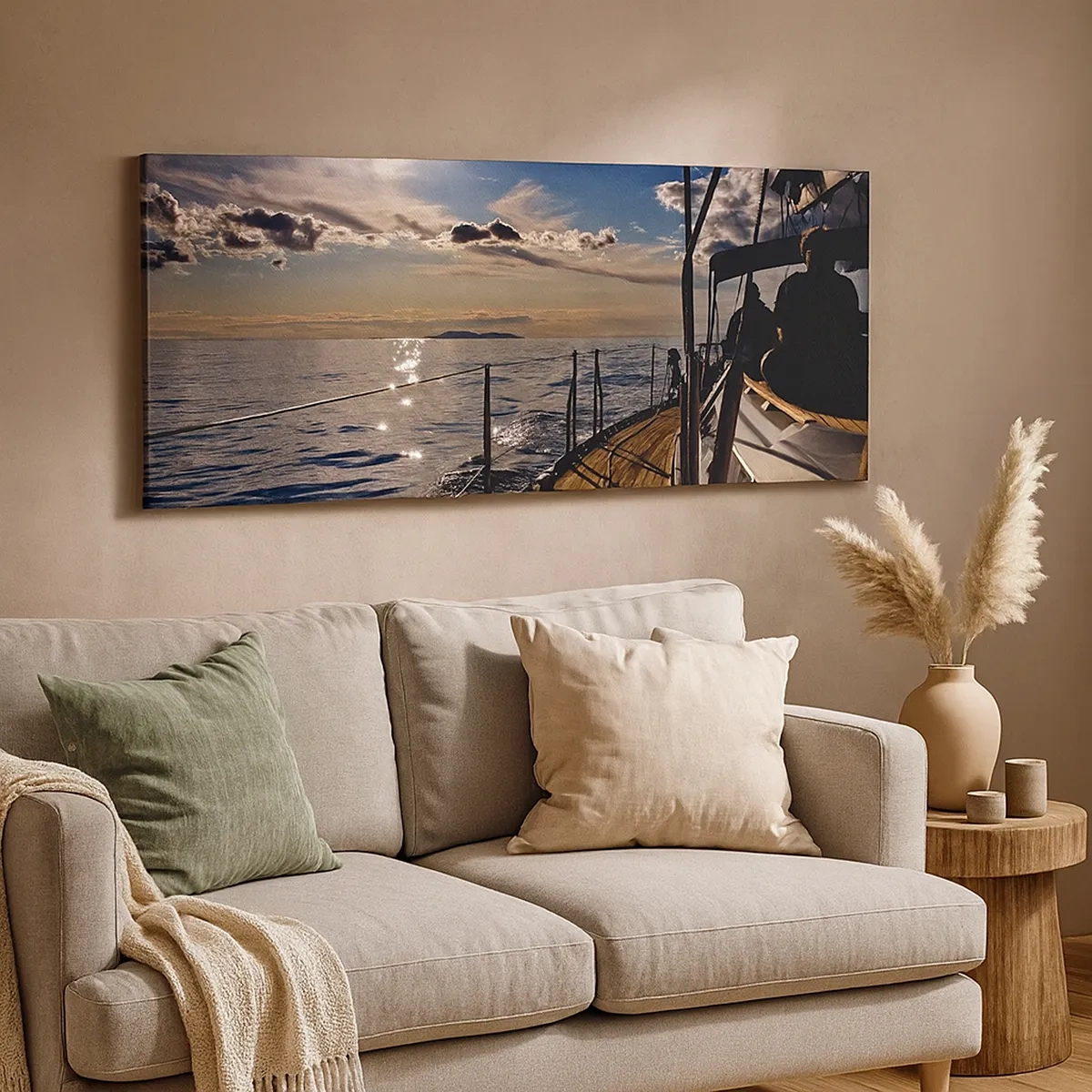 Cuadro sobre lienzo - Impresión de Imagen - Bajo las velas hacia el sol - 30x30 cm