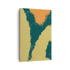 Cuadro sobre lienzo - Impresión de Imagen - Manchas abstractas en colores terrosos y verdes - 80x120cm - Abstracción - a cámara lenta - Decoración de pared moderna para salón y dormitorio ARTTOR
