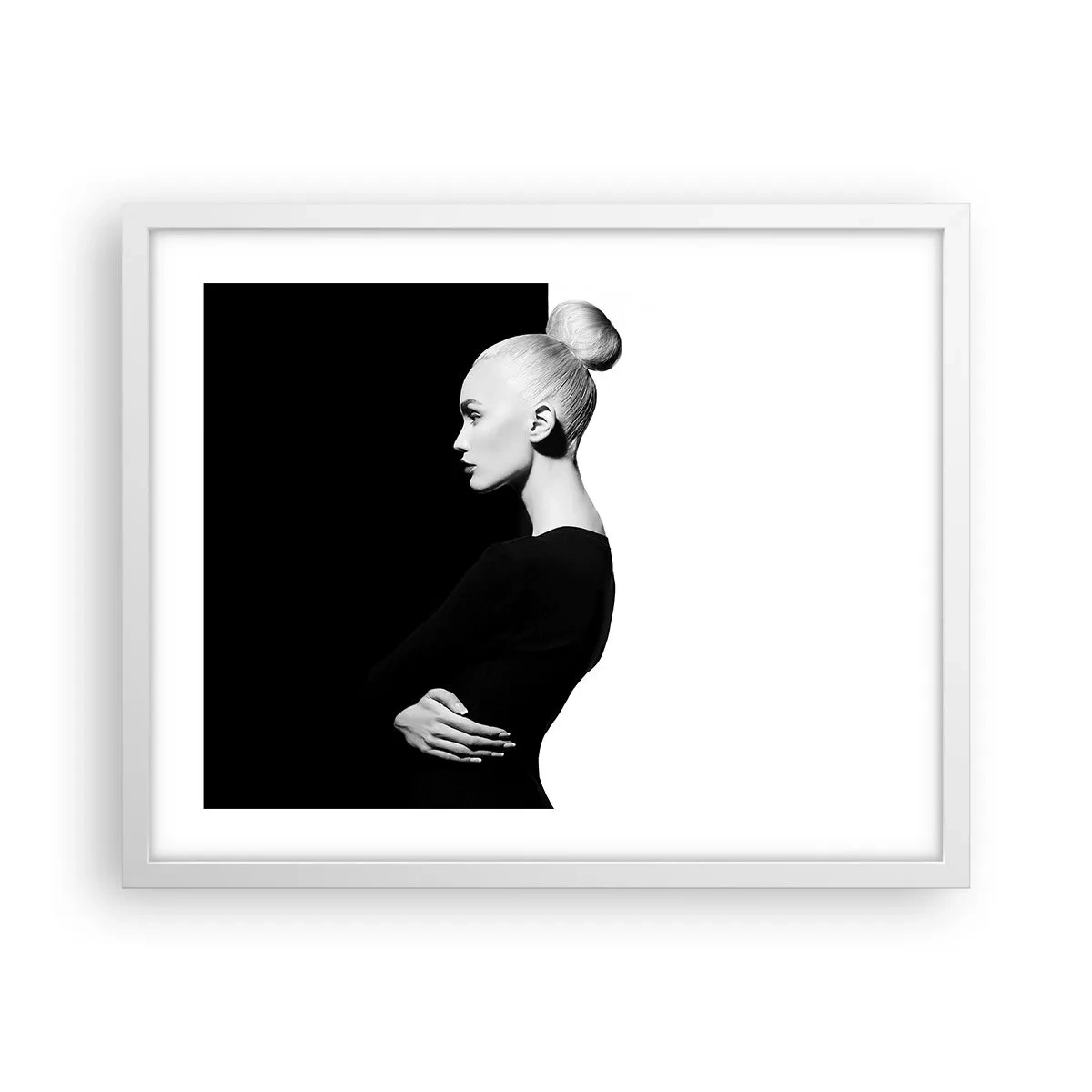Póster en marco blanco - Simplemente femenina - 50x40 cm