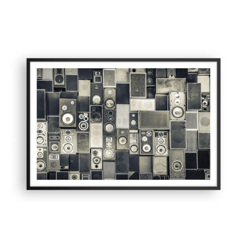 Póster en marco negro - Y todo fluye - 91x61 cm