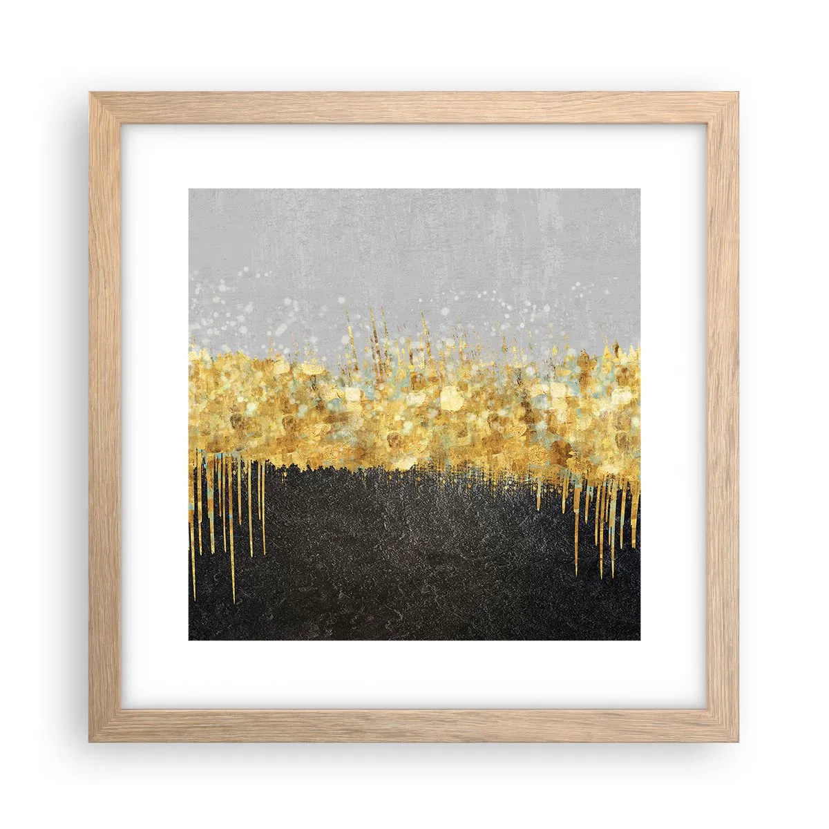 Póster en marco roble claro - Hacia arriba y hacia abajo - 30x30 cm