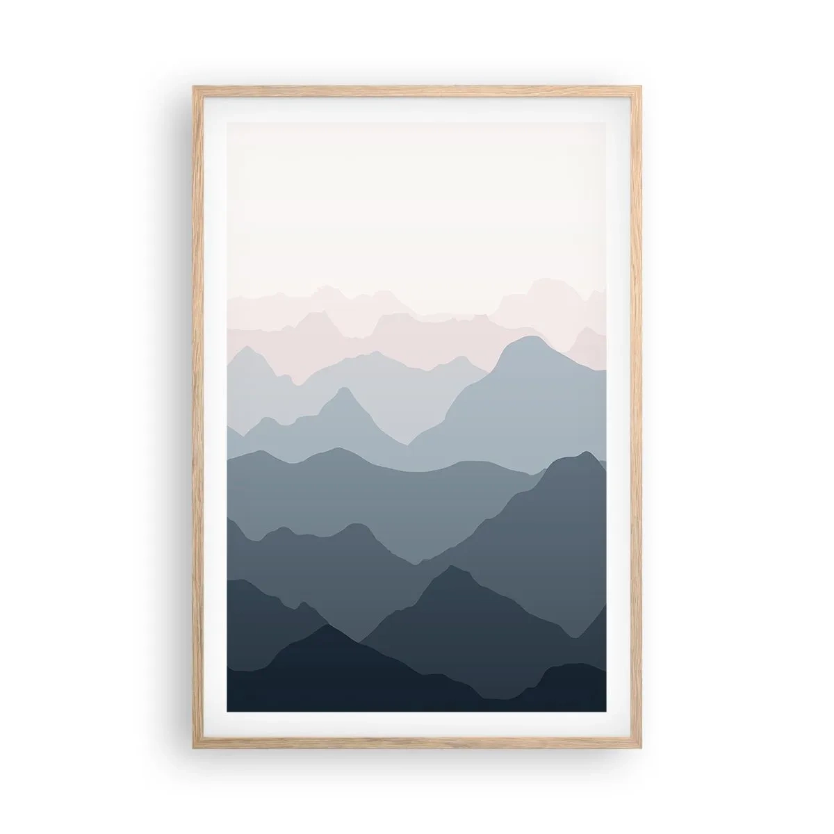 Póster en marco roble claro - Cordilleras a la vista - 61x91 cm