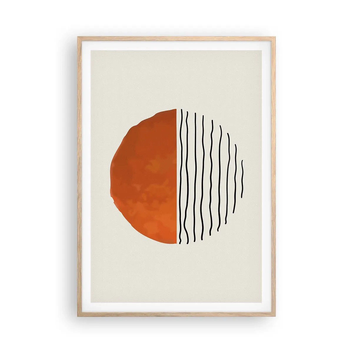 Póster en marco roble claro - En un ambiente japonés - 70x100 cm
