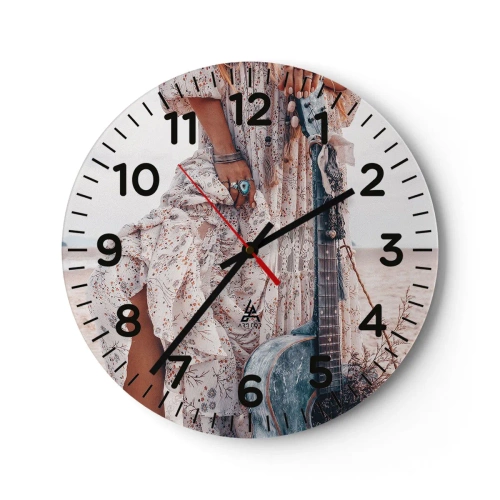 Reloj de pared - Reloj de vidrio - Una flor en el camino - 40x40 cm