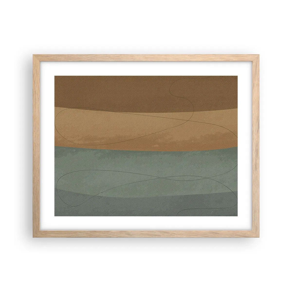 Póster en marco roble claro - Composición horizontal - 50x40 cm