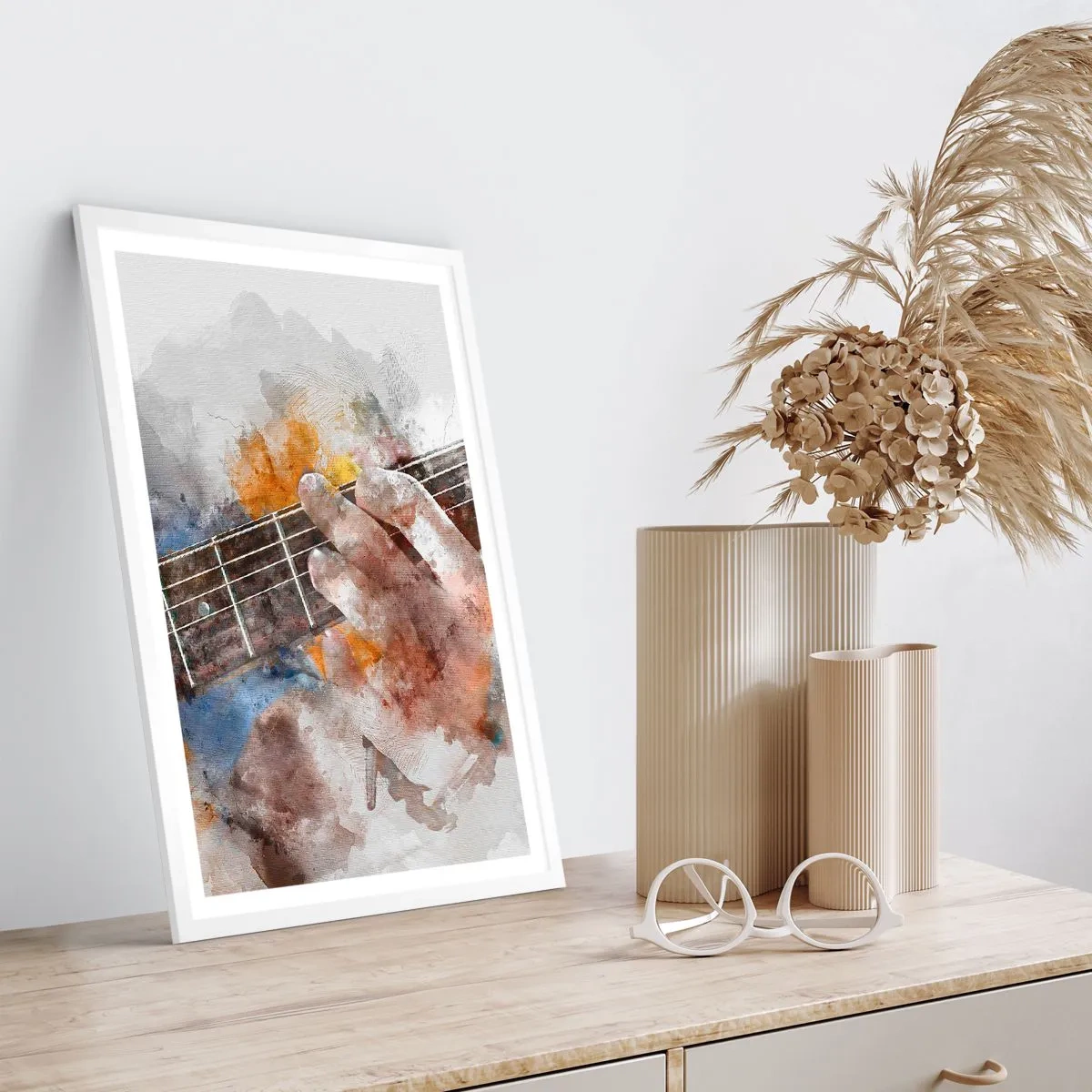 Póster en marco blanco - Poesía entre las cuerdas - 50x70 cm