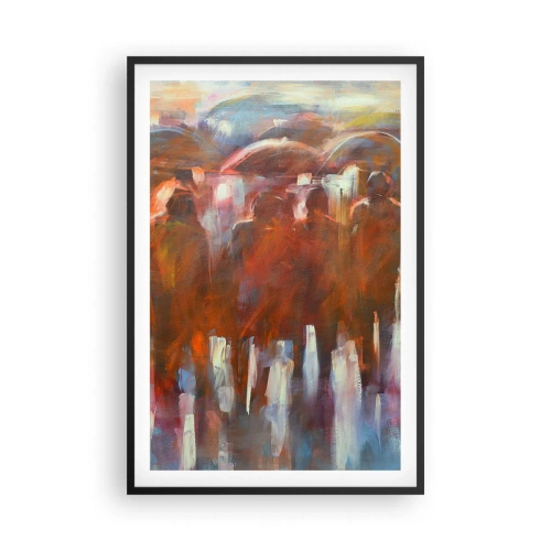 Póster en marco negro - Iguales entre la niebla - 61x91 cm