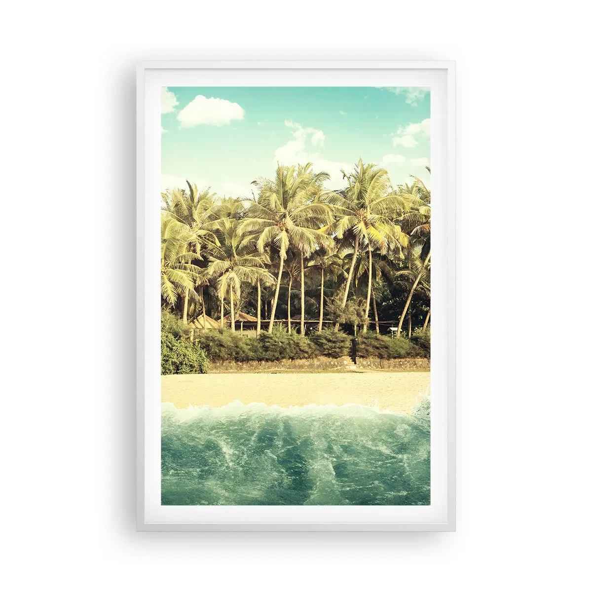 Póster en marco blanco - ¿Qué tal aquí? - 61x91 cm