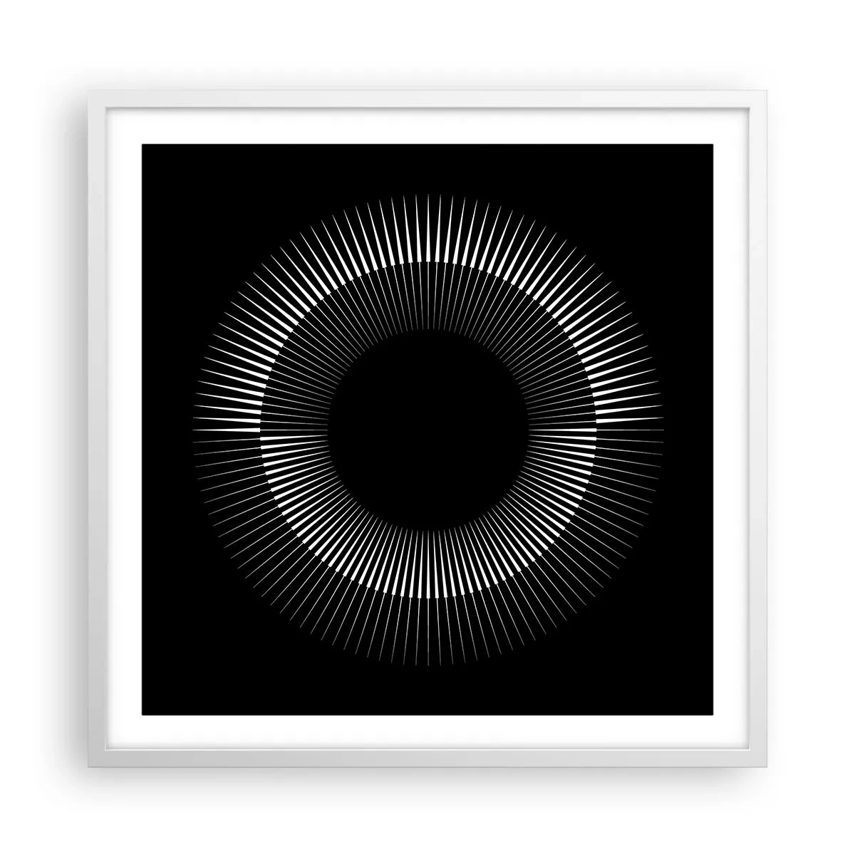 Póster en marco blanco - Sol negro - 60x60 cm