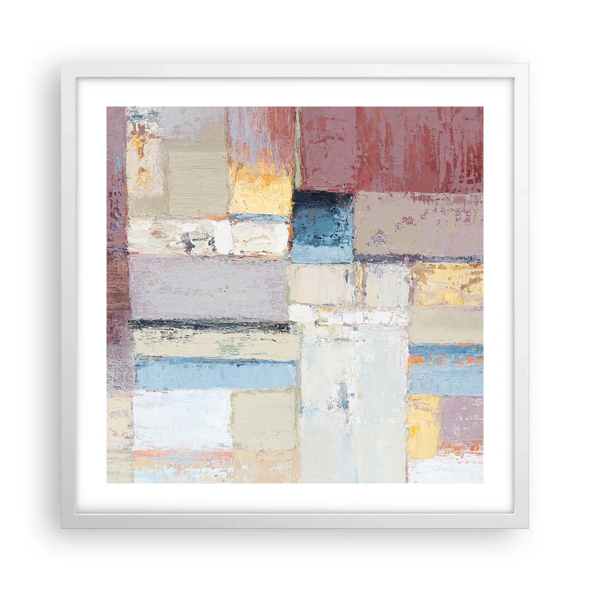 Póster en marco blanco - La tranquilidad de la geometría - 50x50 cm