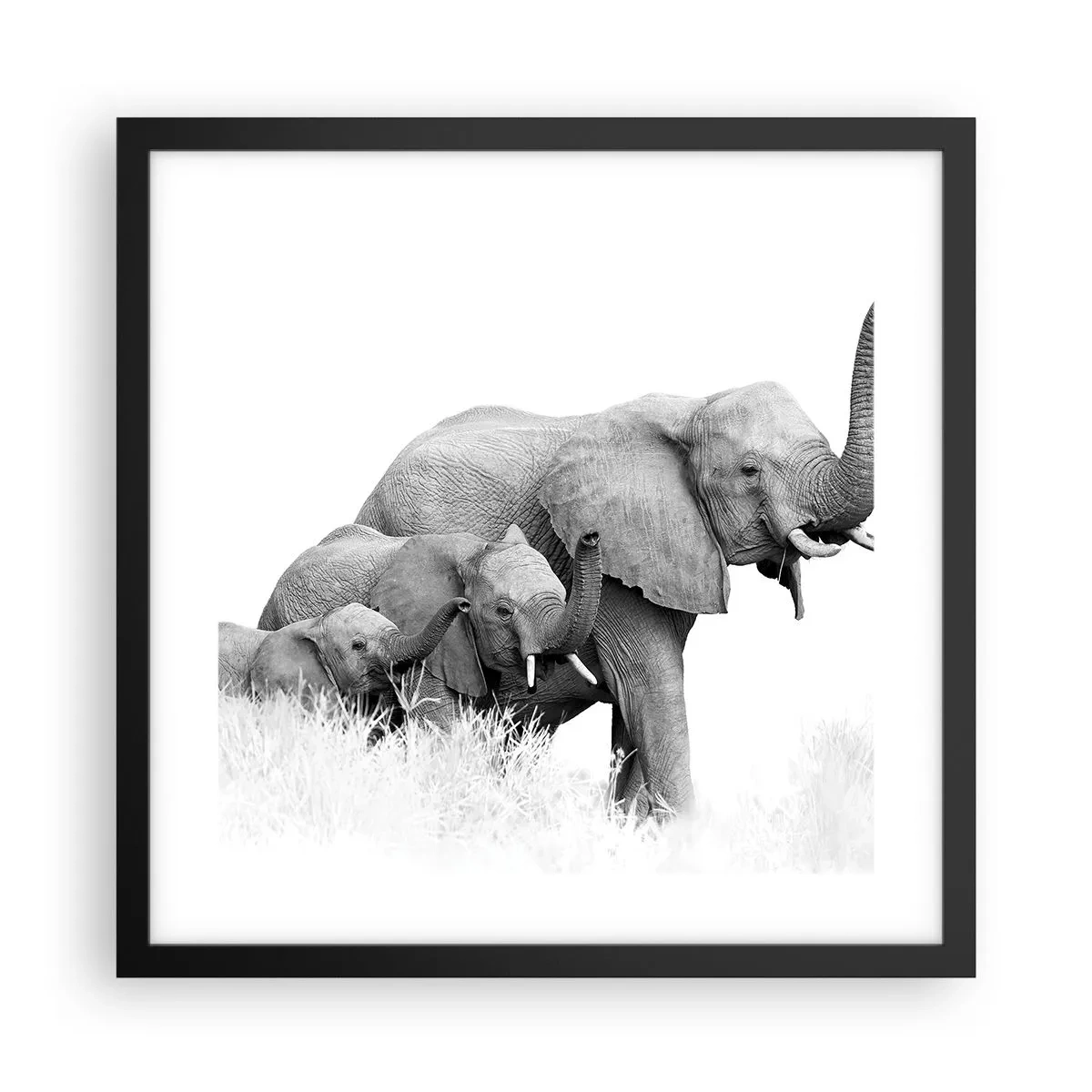 Póster en marco negro - Uno, dos, tres - 40x40 cm