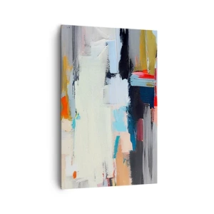 Cuadro sobre lienzo - Impresión de Imagen - Abstracción colorida con pinceladas dinámicas. - 80x120cm - ¿Existe un método único? - Decoración de pared moderna para salón y dormitorio ARTTOR