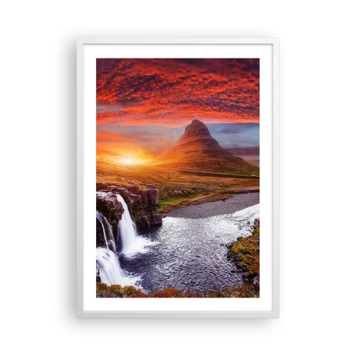 Póster en marco blanco - Una vista de la Tierra Media - 50x70 cm