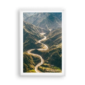 Póster en marco blanco - Directamente desde el corazón de las montañas - 61x91 cm