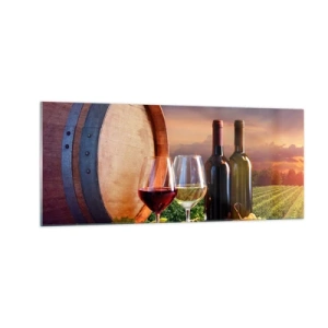 Cuadro sobre vidrio - Impresiones sobre Vidrio - Aquí la vida tiene un sabor - 100x40 cm