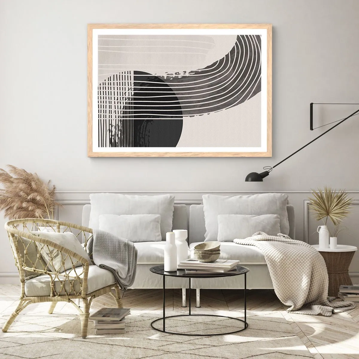 Póster en marco roble claro - Ida y vuelta - 91x61 cm