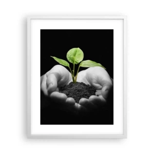 Póster en marco blanco - Amo la naturaleza, la protejo - 40x50 cm