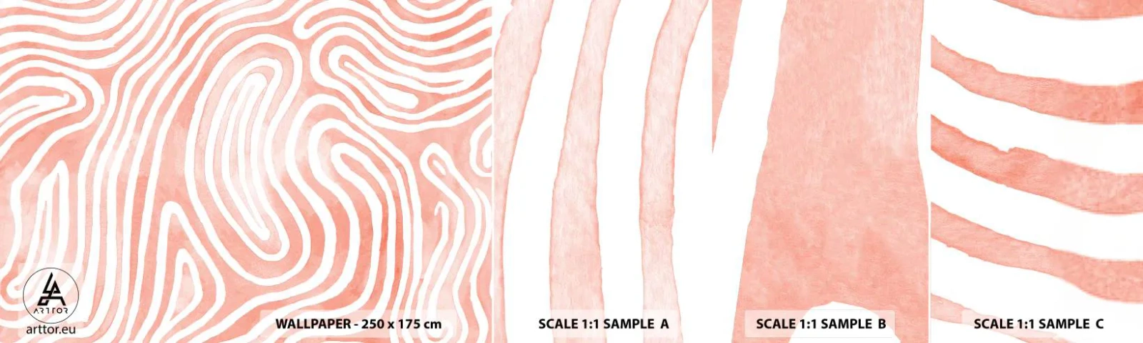 Muestra de fotomural autoadhesivo Deluxe Sticker - En un laberinto de coral - Minimalismo, Arte Moderno, Abstracción - 100x30 cm