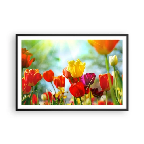 Póster en marco negro - Todos los tonos del sol - 91x61 cm