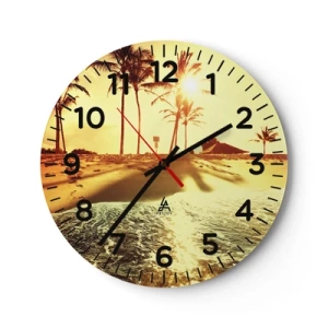 Reloj de pared - Reloj de vidrio - Una tarde californiana - 40x40 cm