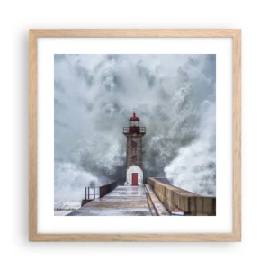 Póster en marco roble claro - El rugido de las aguas, la fuerza del viento - 40x40 cm