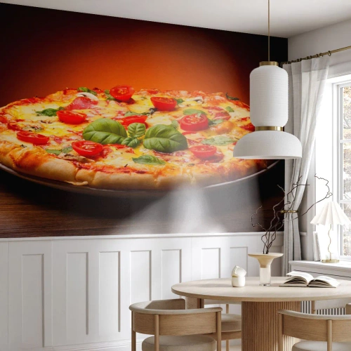 Fotomural Premium Sand - ¡Mamma mia! - Gastronomía, Pizza, Italia - 350x256 cm
