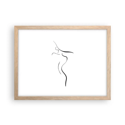 Póster en marco roble claro - Escurridiza como una ola - 40x30 cm