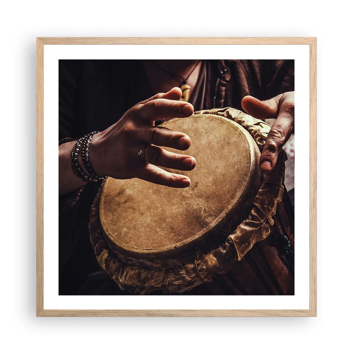 Póster en marco roble claro - En el ritmo del corazón - 60x60 cm