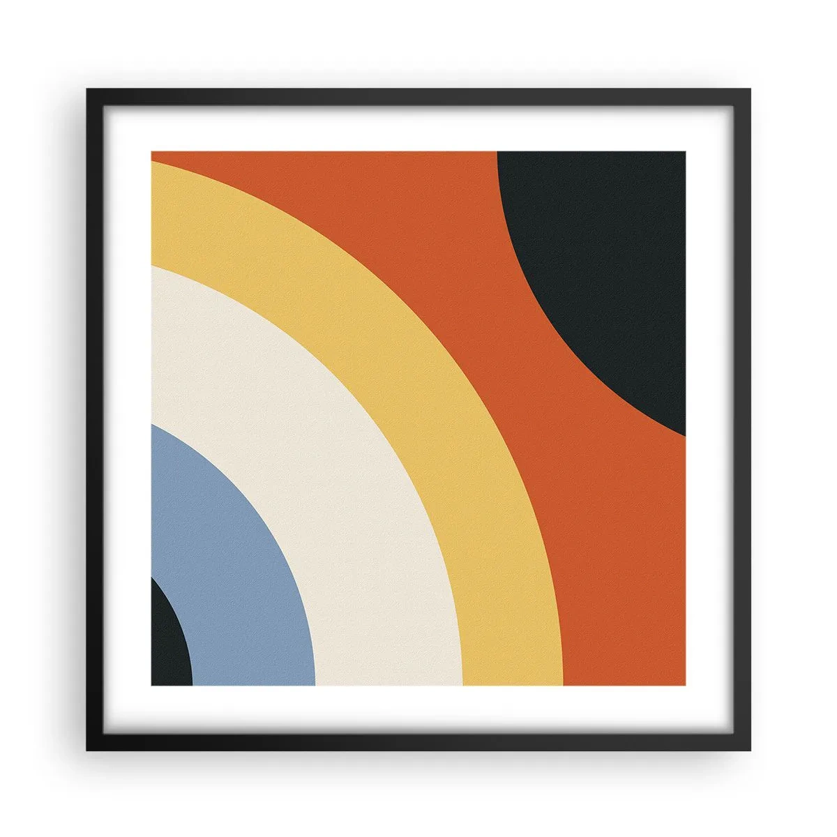 Póster en marco negro - Círculo sobre círculo - 50x50 cm