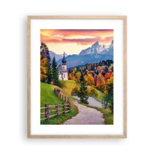 Póster en marco roble claro - Paisaje como una pintura - 40x50 cm