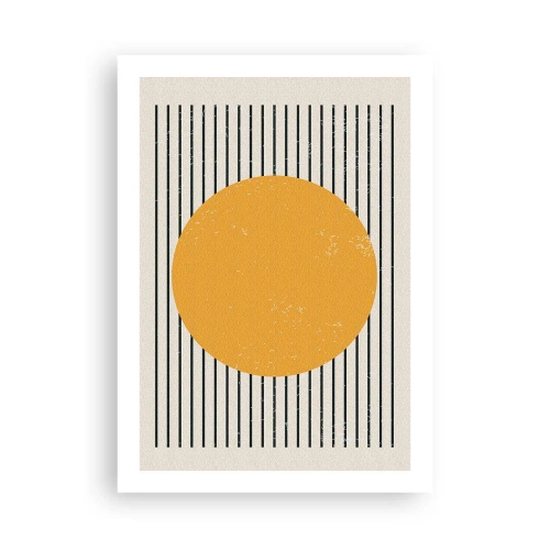 Póster - Composición geométrica con círculo naranja y líneas. - 50x70cm - El poder de la sencillez - Decoración de pared moderna para salón y dormitorio ARTTOR