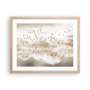 Póster en marco roble claro - Es hora... - 50x40 cm