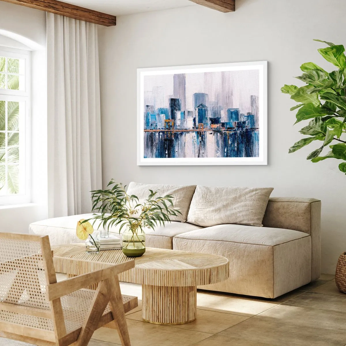 Póster en marco blanco - Impresión neoyorquina - 70x50 cm