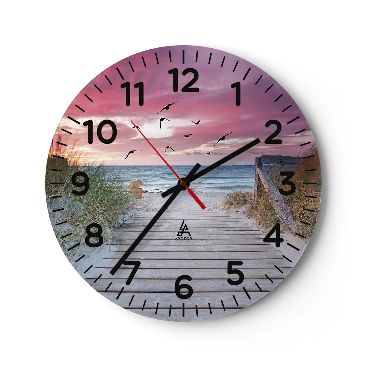 Reloj de pared - Reloj de vidrio - Impresión del Báltico - 30x30 cm