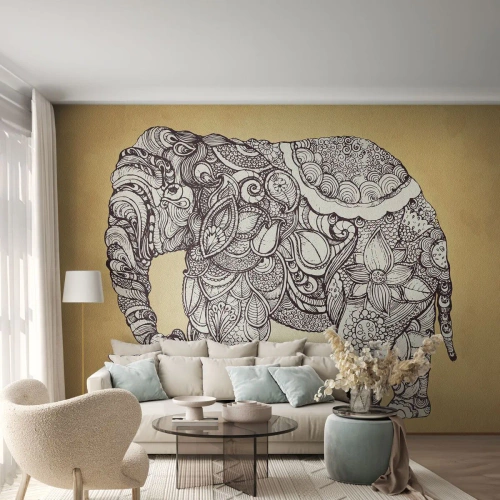 Fotomural Standard Eco - El elefante decorado - Elefante, indio, Animal - 150x105 cm
