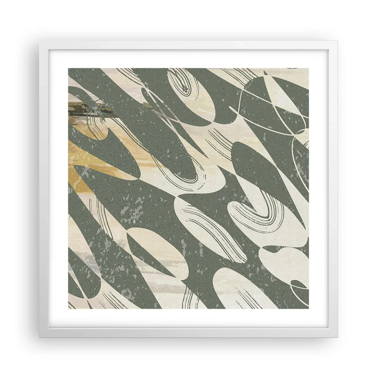 Póster en marco blanco - Abstracción rítmica - 50x50 cm