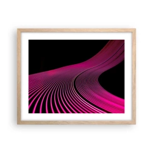 Póster en marco roble claro - Avenida de luz - 50x40 cm