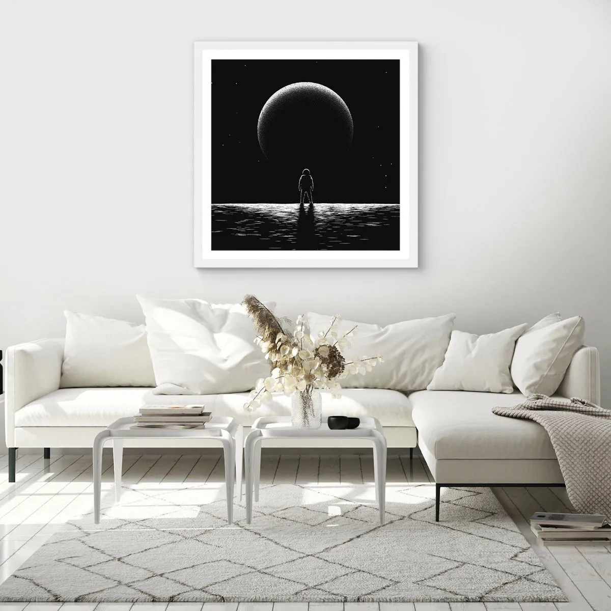 Póster en marco blanco - Cara a cara - 50x50 cm