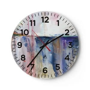 Reloj de pared - Reloj de vidrio - Impresiones y asociaciones de colores - 30x30 cm