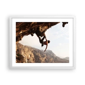 Póster en marco blanco - Un mundo en la roca - 50x40 cm