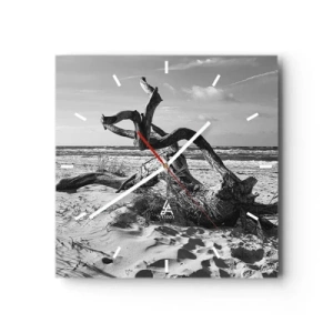 Reloj de pared - Reloj de vidrio - Escultura marina - 40x40 cm