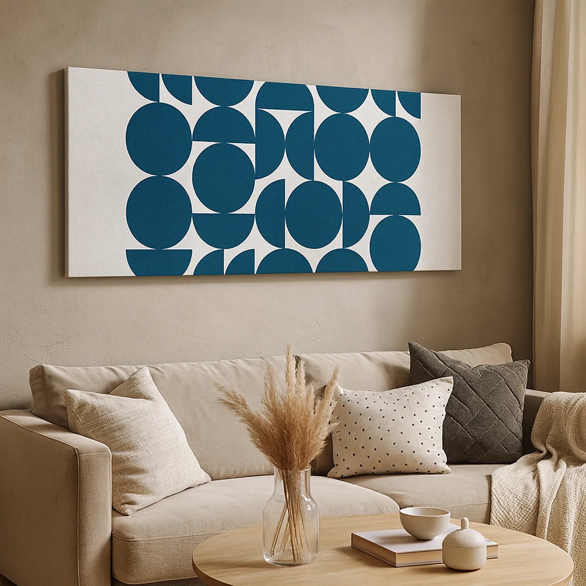 Cuadro sobre lienzo - Impresión de Imagen - Círculos y semicírculos - 30x30 cm